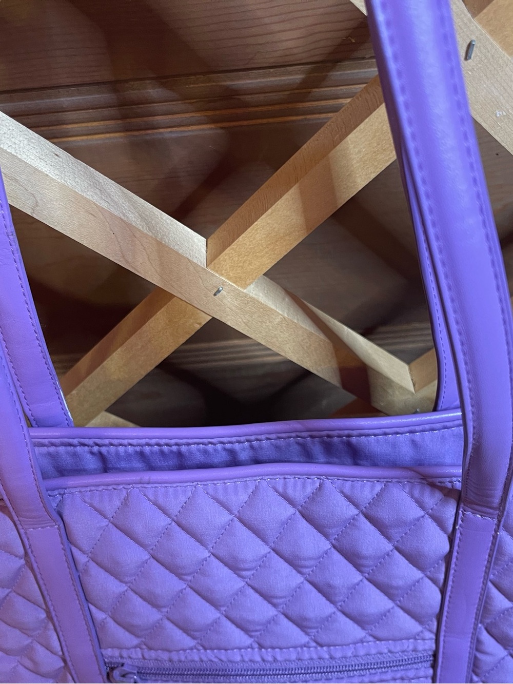 Vera Bradley Monochromatic Wisteria Purple Tote /Large Quilted Performance Twill - Picture 13 of 16